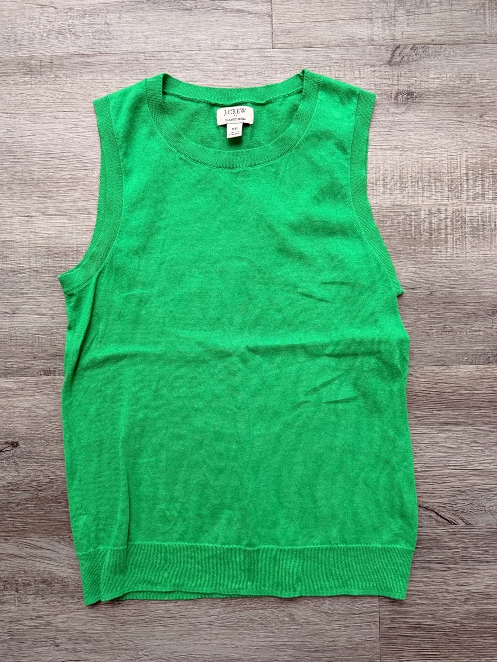 J. Crew Bright Shamrock Green Sleeveless Sweater Tank Top
